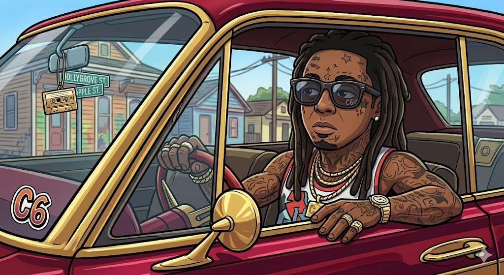 LIL WAYNE IN CAR DRIVING